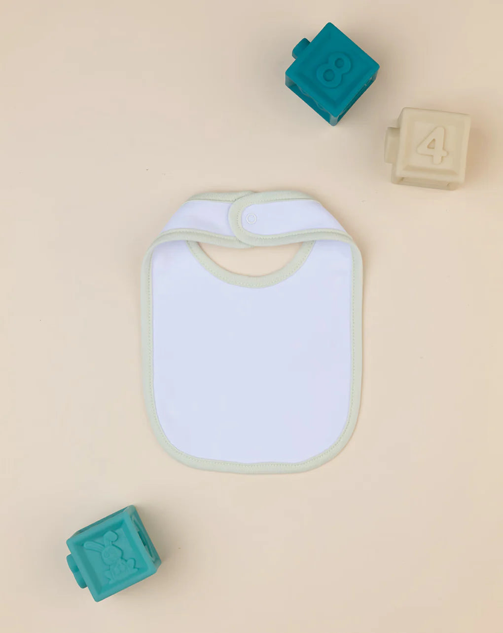 Prenatal White/green baby bib Bib