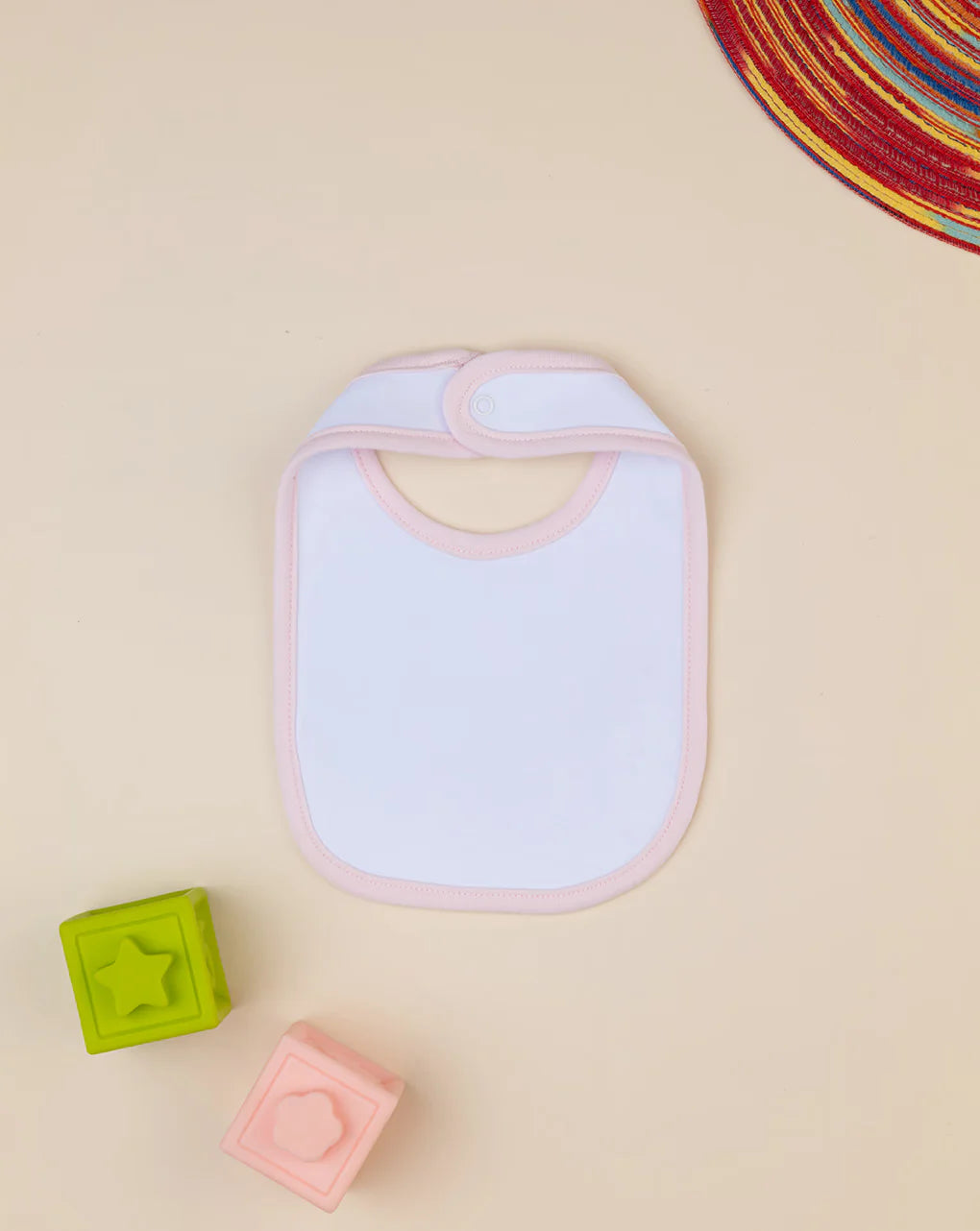 Prenatal White/pink baby bib Bib
