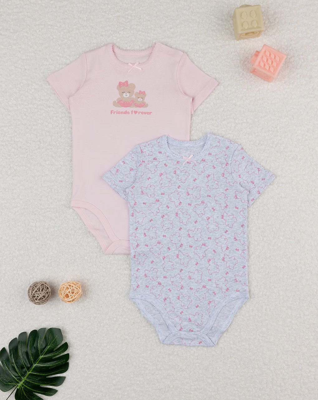 Prenatal Pack of 2 Baby Girl Bodysuit Roda,Grey Bears | Prenatal, Babies, Nusring, Cybex, Avent Bodysuit