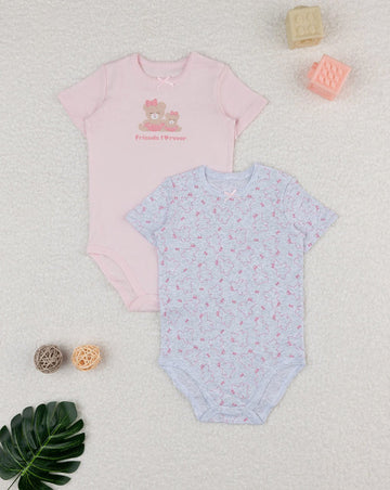 Prenatal Pack of 2 Baby Girl Bodysuit Roda,Grey Bears | Prenatal, Babies, Nusring, Cybex, Avent Bodysuit