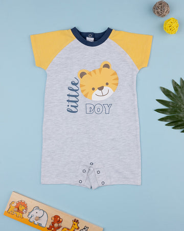 Prenatal Baby's short grey printed pyjamas "Tiger" Pyjama