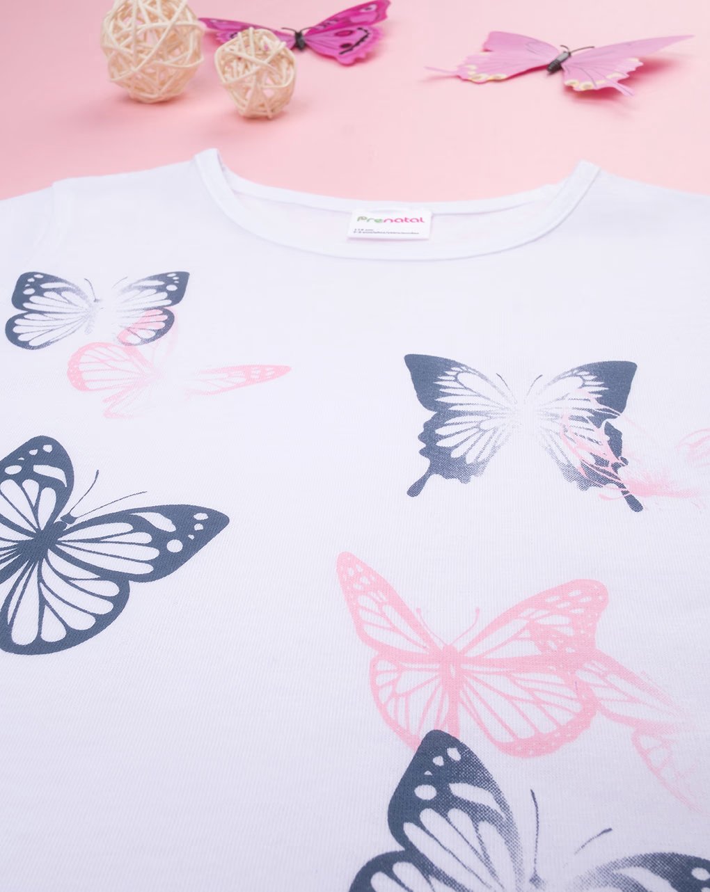 Prenatal T-Shirt with Butterfly Print For Girls - White | Prenatal, Babies, Nusring, Cybex, Avent T-Shirt