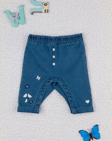 Prenatal Baby Girl Trousers with Embroidery - Denim | Prenatal, Babies, Nusring, Cybex, Avent Shorts