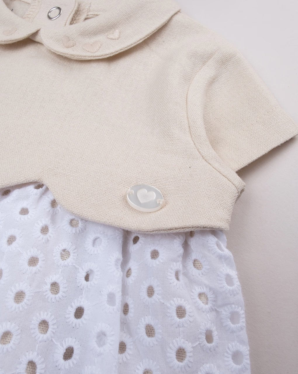 Prenatal Two-Tone Dress For Girls - White,Beige, & Sangallo | Prenatal, Babies, Nusring, Cybex, Avent Dress