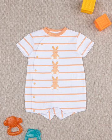 Prenatal Unisex baby smile orange Rabbit onesie Bodysuit