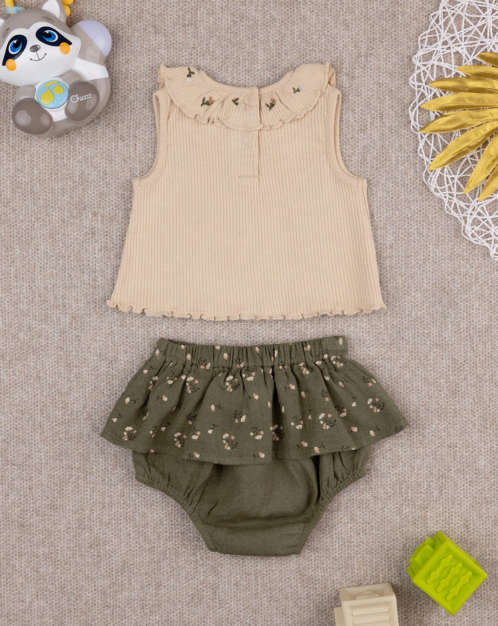 Prenatal Baby Girl Set - Beige & Green | Prenatal, Babies, Nusring, Cybex, Avent Outfit Set
