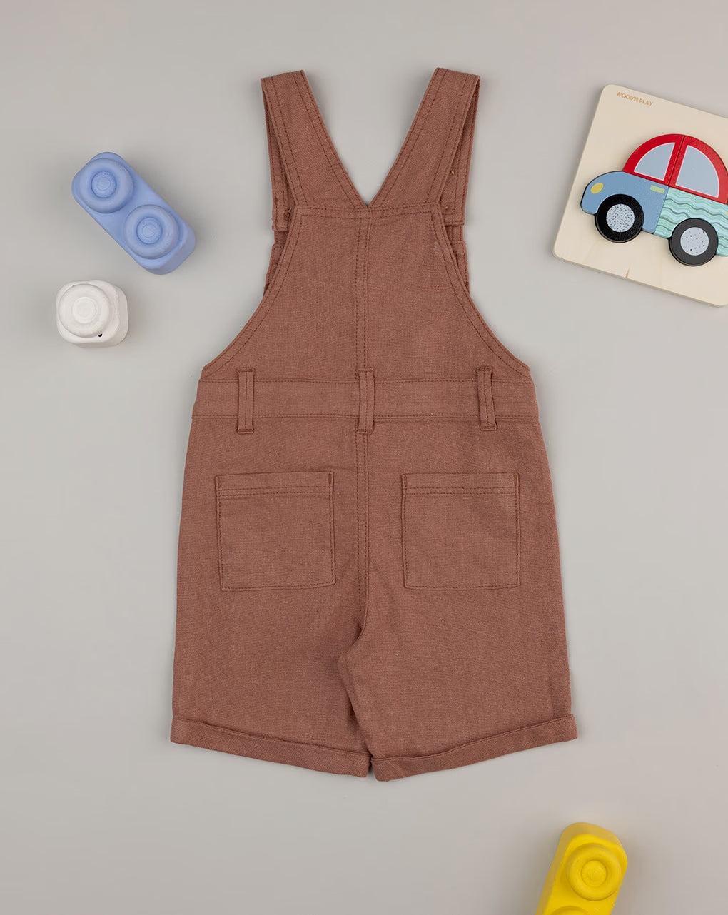 Prenatal Brown linen baby overalls Overall