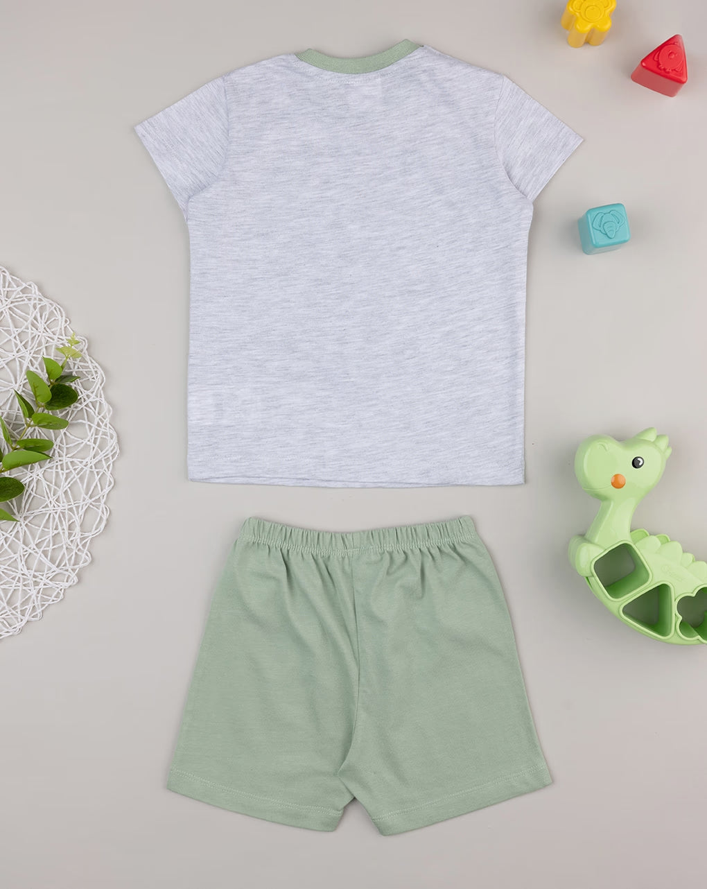 Prenatal Baby's grey/green dino pajamas Outfit Set