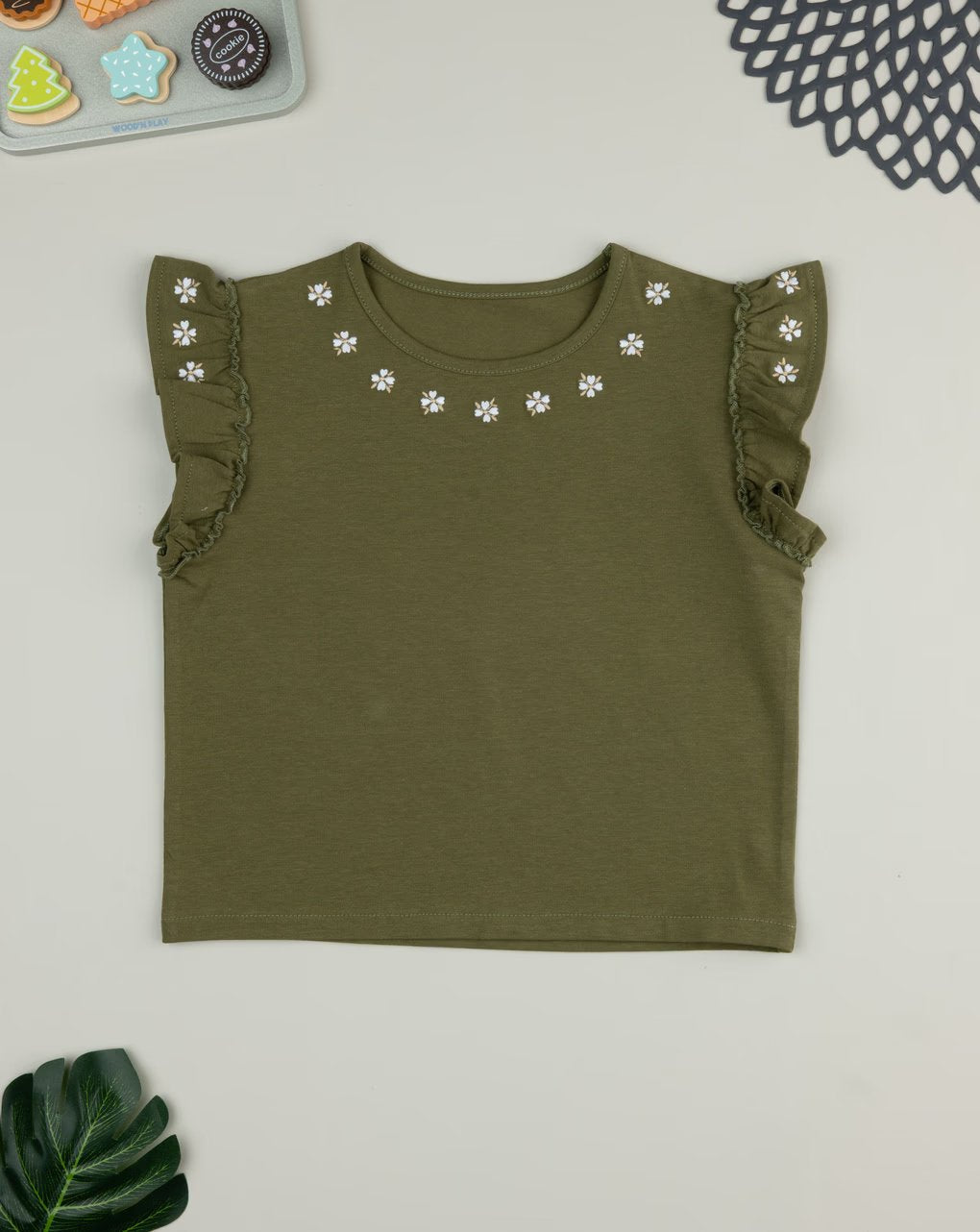 Prenatal T-Shirt For Girls with Embroidered Flowers - Green | Prenatal, Babies, Nusring, Cybex, Avent T-Shirt