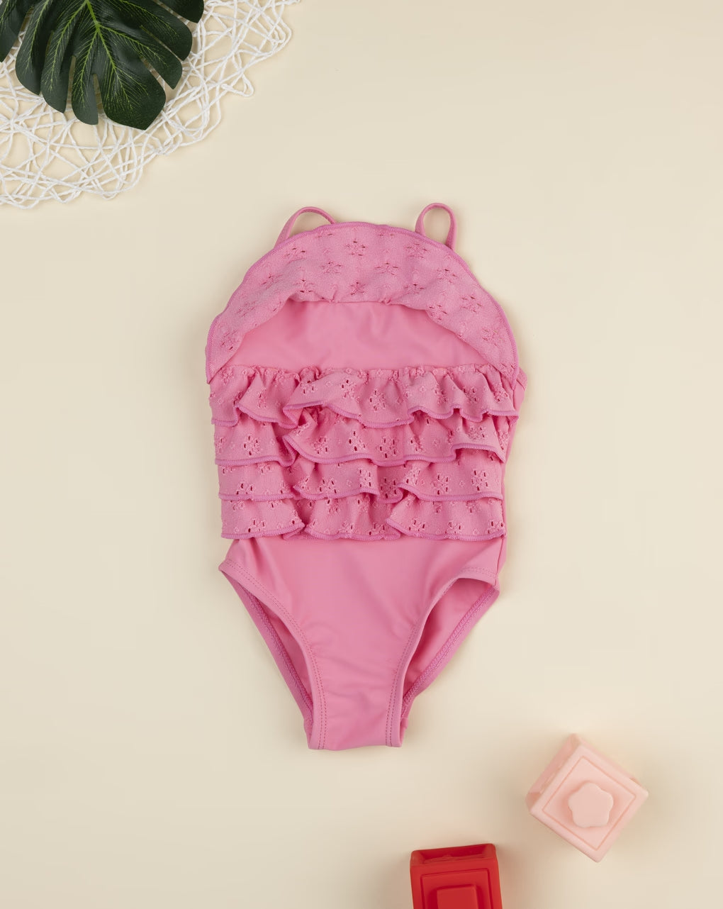 Prenatal Pink Sangallo one-piece swimsuit for girls One Piece