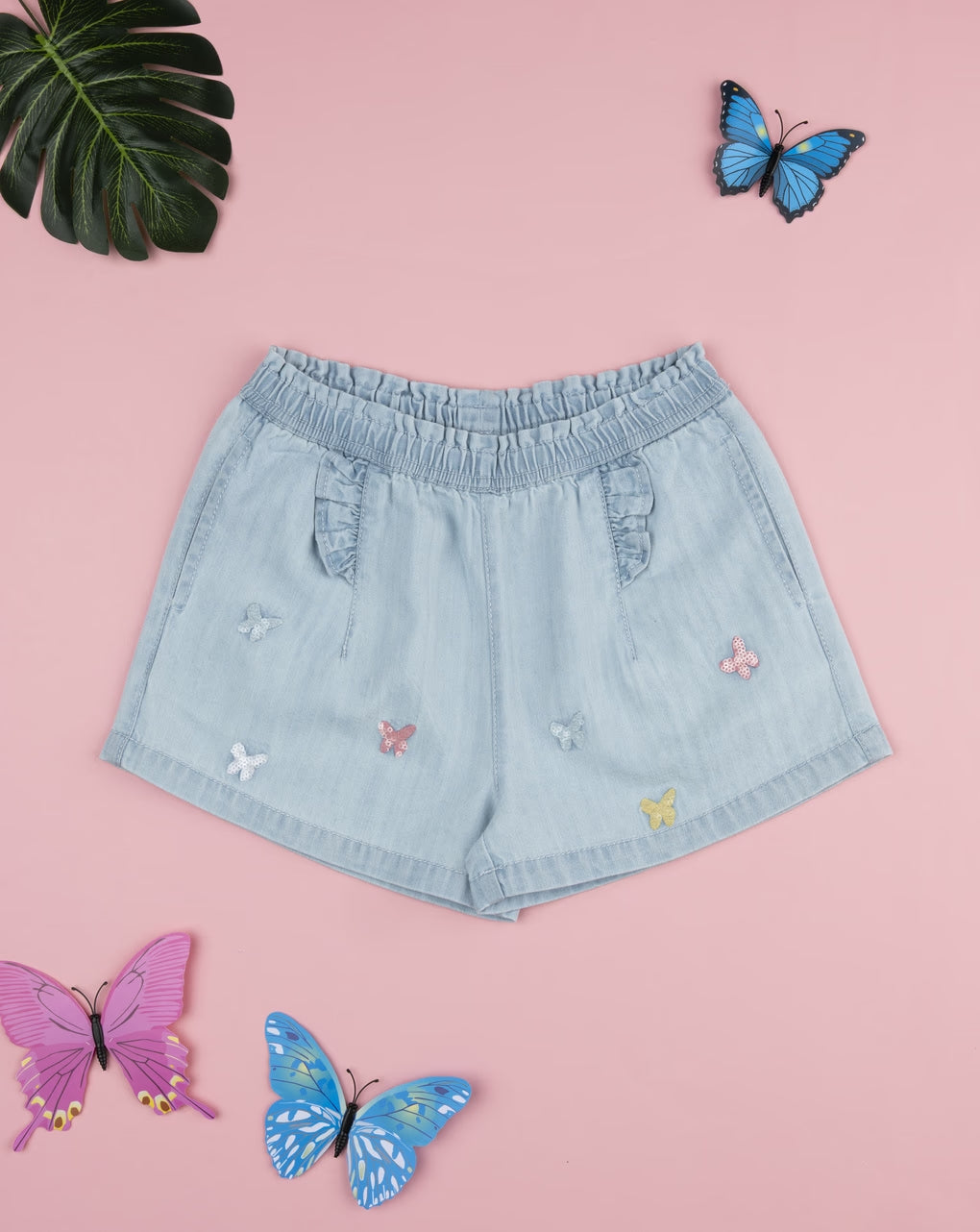 Prenatal Butterfly denim shorts for girls Short