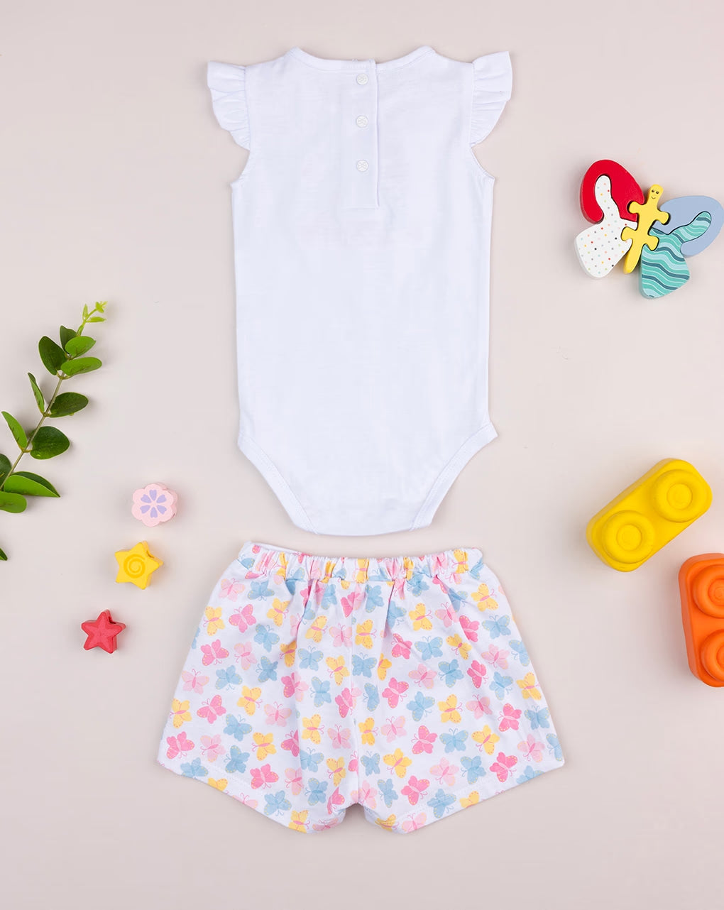 Prenatal Little girl's short kitty outfit Outfit Set