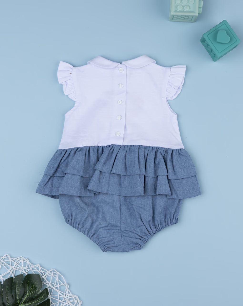 Prenatal Newborn romper chambray skirt Skirt