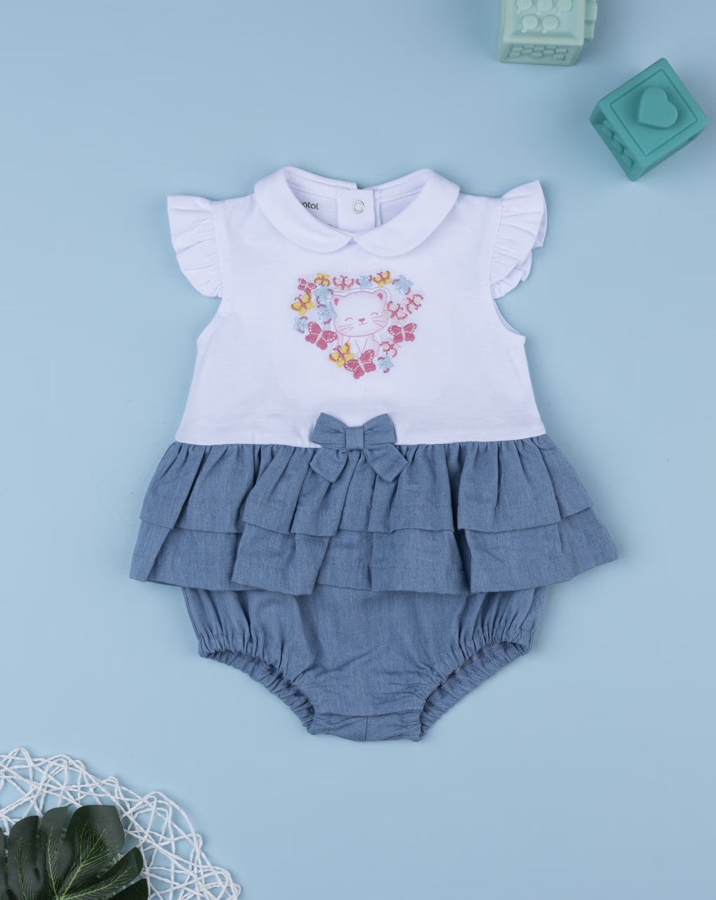 Prenatal Newborn romper chambray skirt Skirt