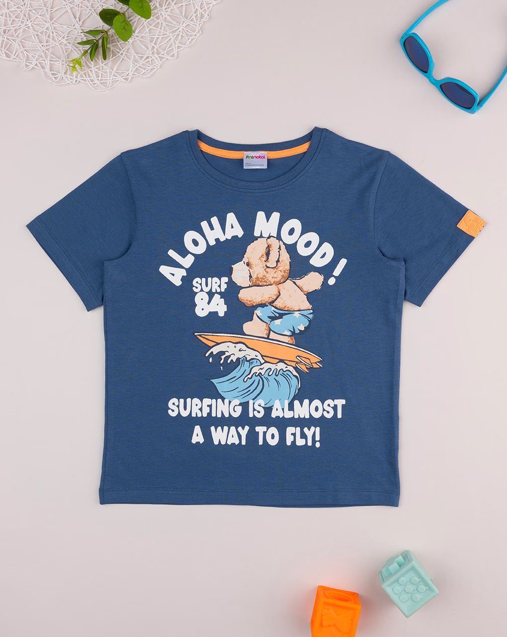 Prenatal Blue surf print kids t-shirt T-shirt
