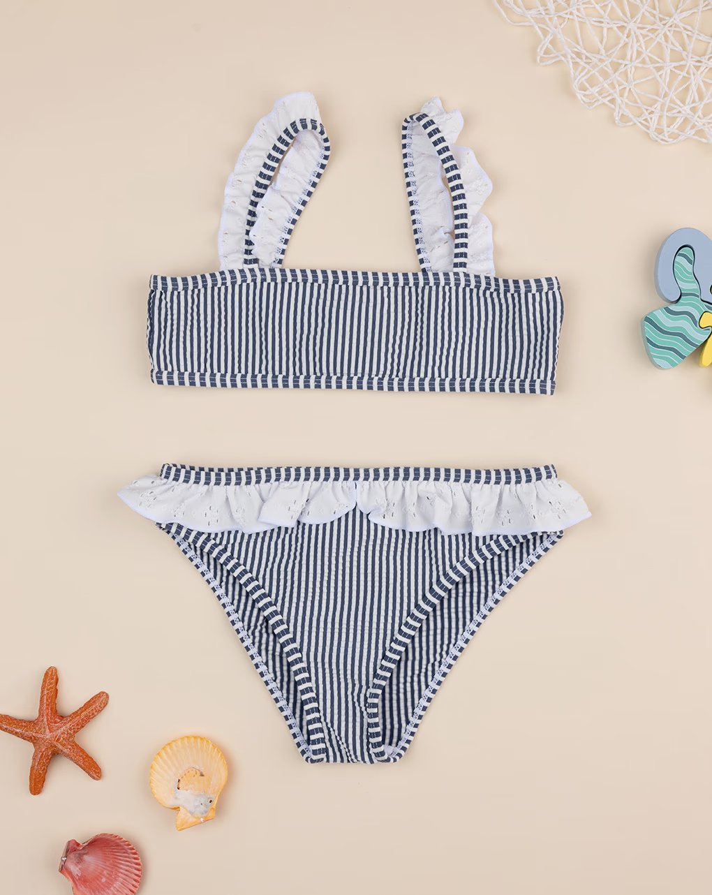 Prenatal Bikini girl blue/white sangallo Bikini