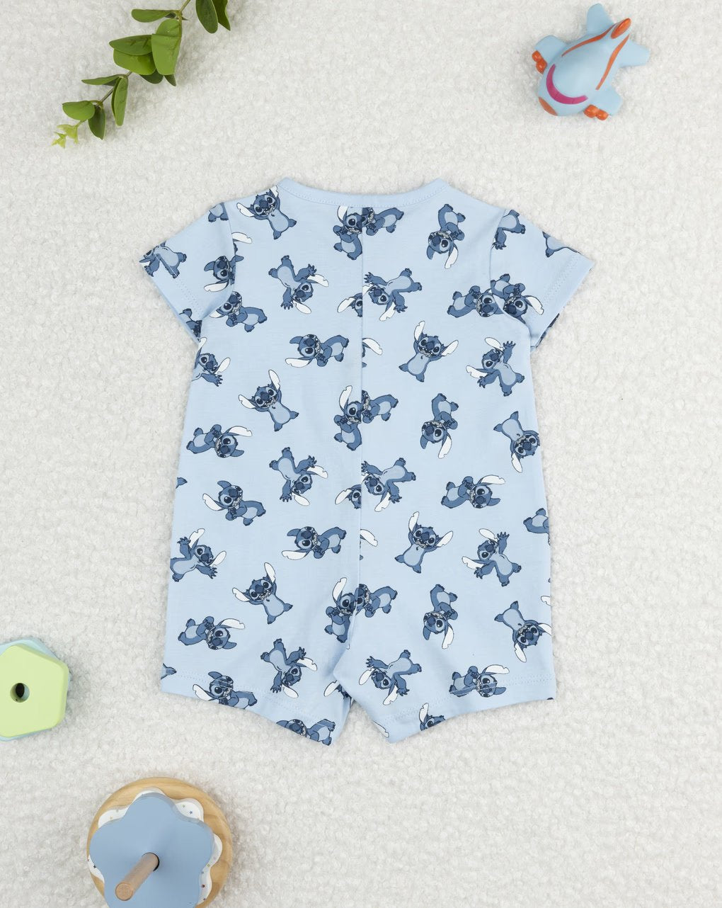 Prenatal Baby blue romper stitch Bodysuit