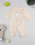 Prenatal Beige chenille giraffe baby onesie Overall