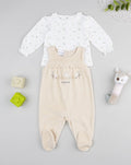 Prenatal Baby girl's beige overalls set Overall