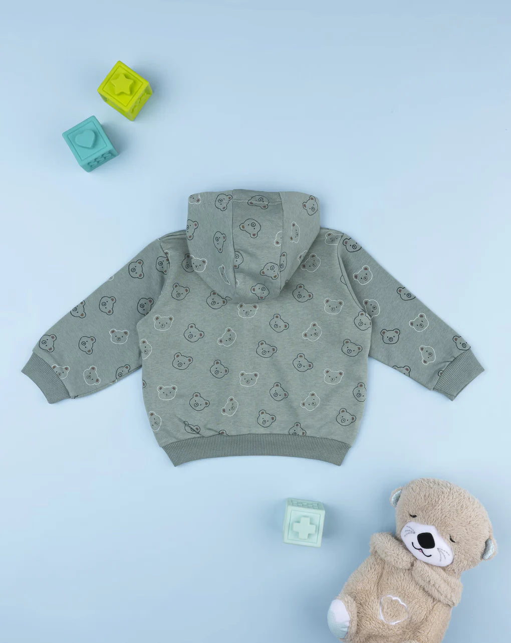 Prenatal Green allover sweatshirt for kids Hooded Jacket