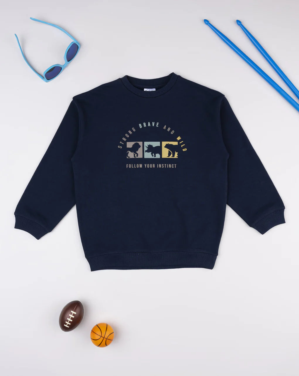 Prenatal Blue dinosaur print sweatshirt for kids Sweater