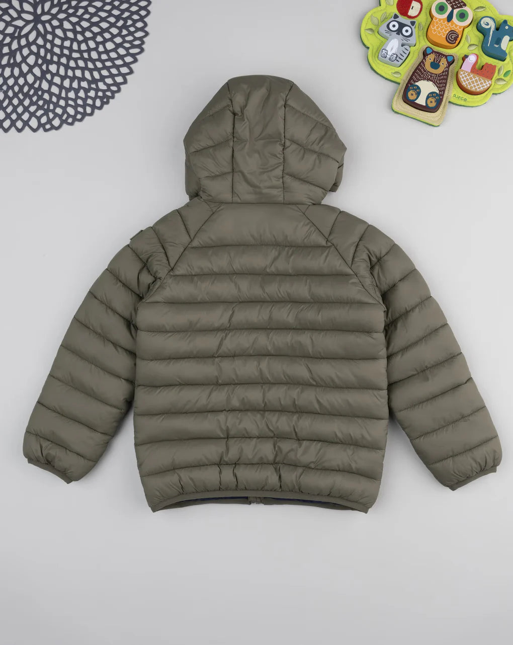 Prenatal Dark green children's jacket with hood Hooded Jacket