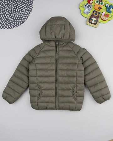 Prenatal Dark green children's jacket with hood Hooded Jacket