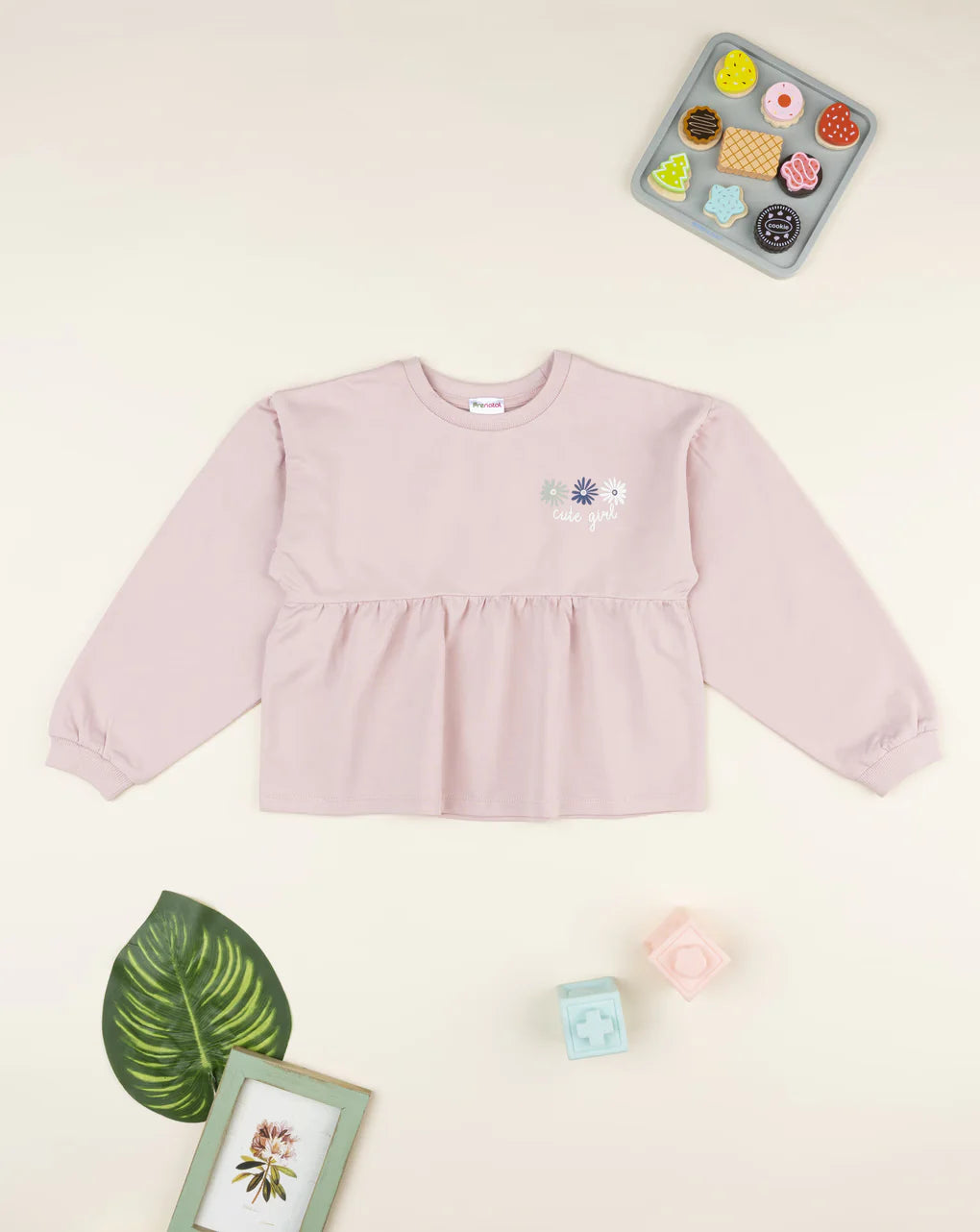 Prenatal Pink sweatshirt with daisy print for girls Sweatshirt