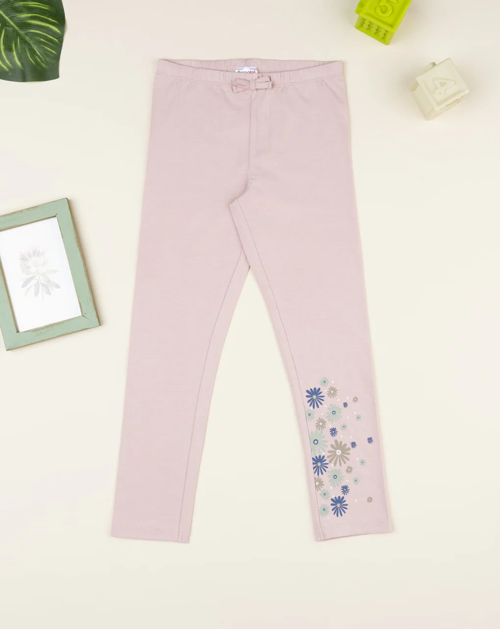 Prenatal Pink leggings for girls with flower print Legging