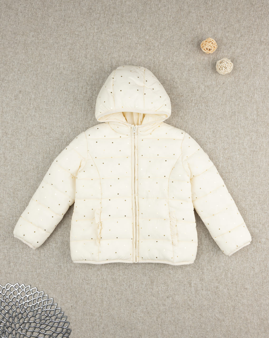Prenatal Cream jacket for girls Hooded Jacket