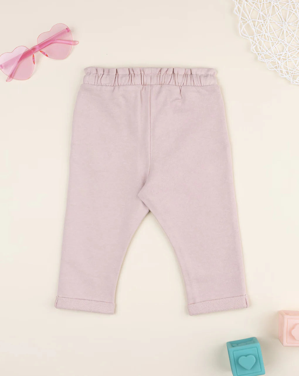 Prenatal Pink trousers with gathered waist for girls Trouser