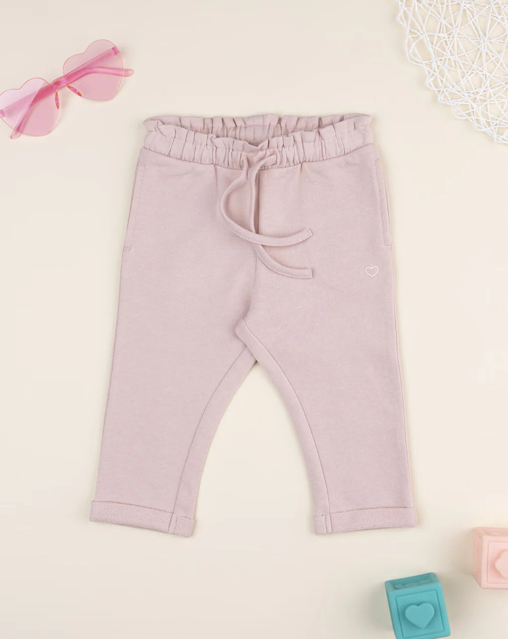 Prenatal Pink trousers with gathered waist for girls Trouser