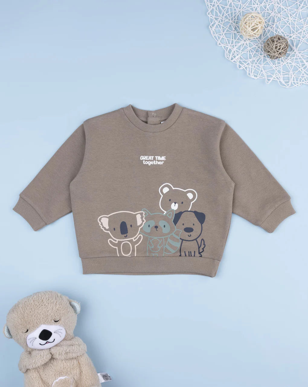 Prenatal Brown animal print sweatshirt for kids Sweatshirt