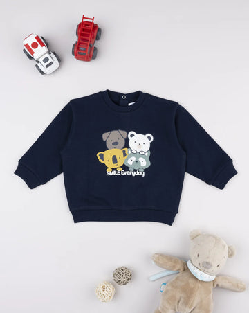 Prenatal Blue sweatshirt for kids with "every day" print Sweatshirt
