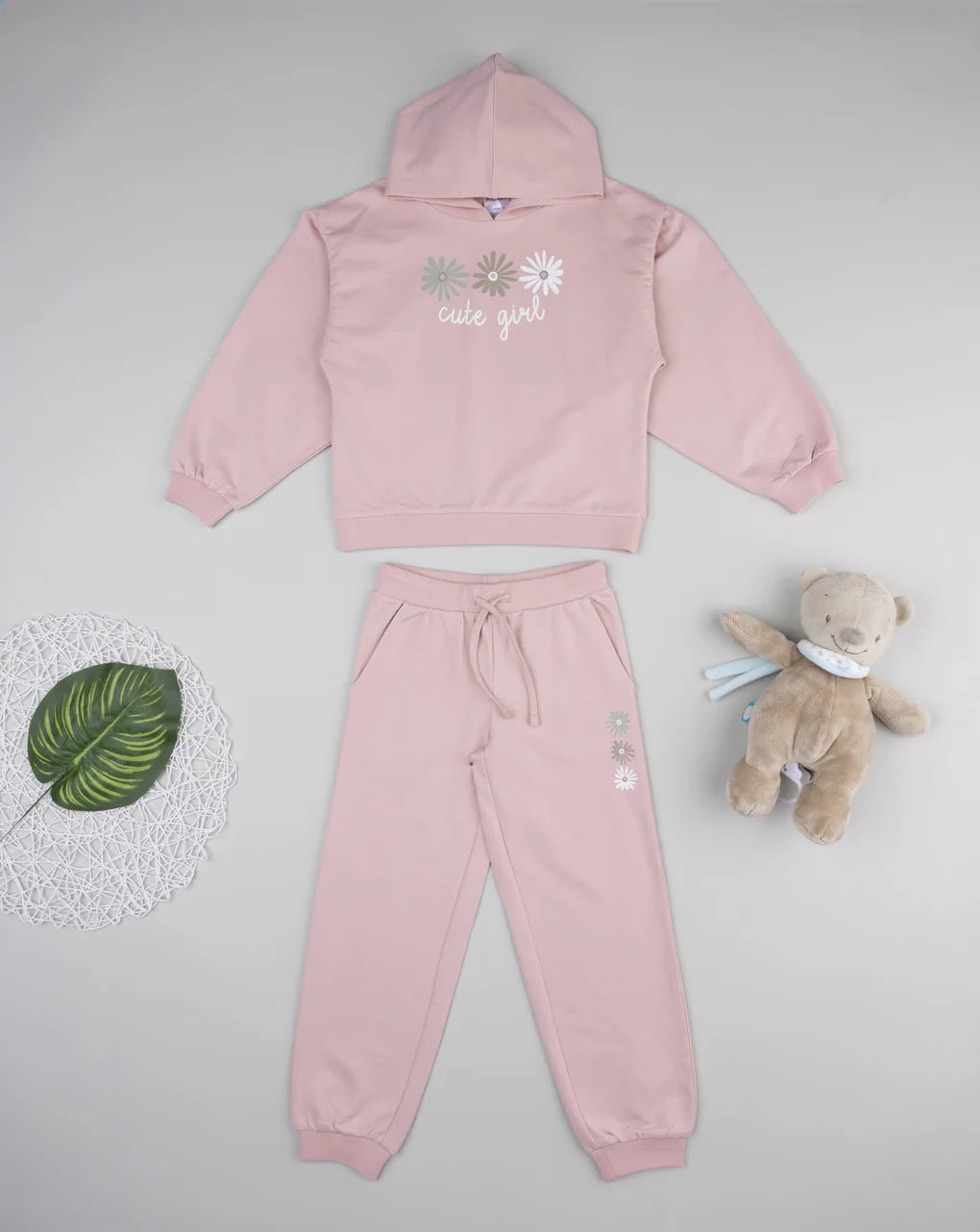 Prenatal Pink "Cute Girl" Jogging Set for Girls Outdoor Set