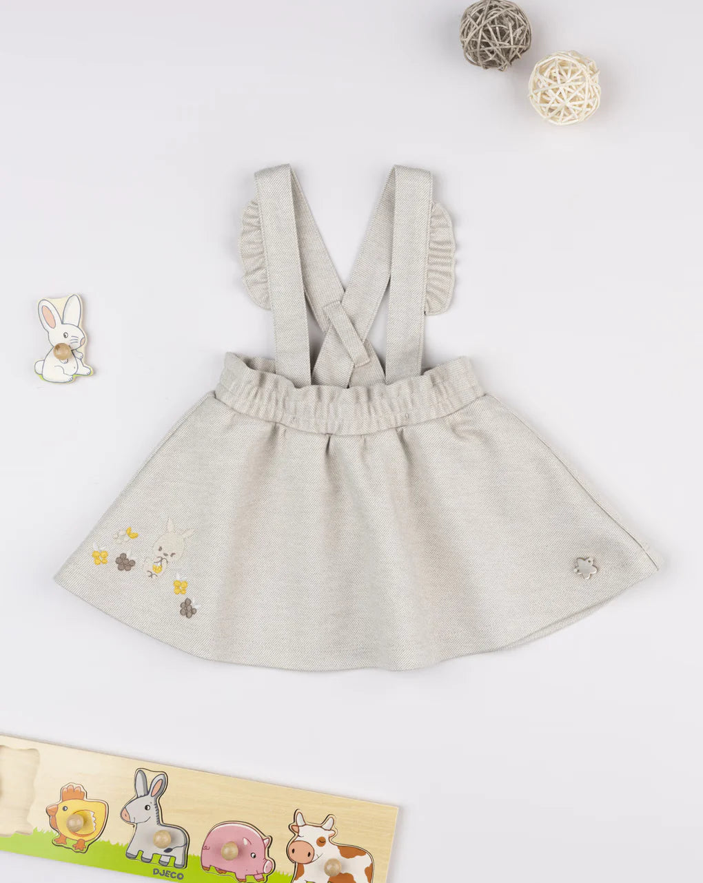 Prenatal Beige baby overalls with embroidery Overall