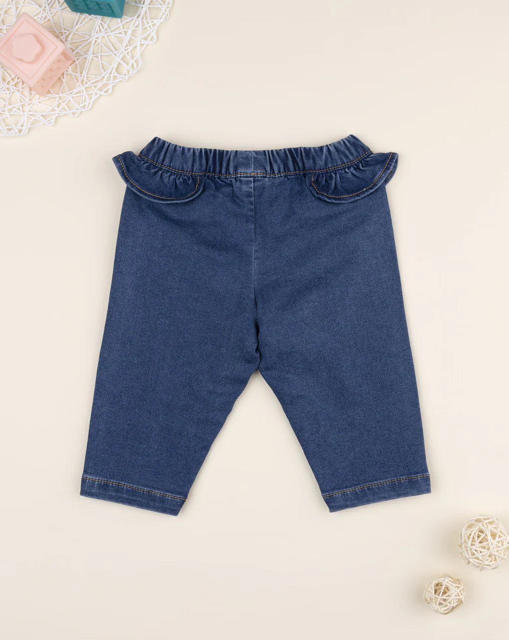 Prenatal Girls' blue denim frill trousers Pant