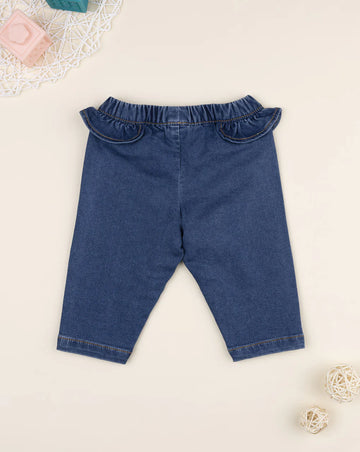 Prenatal Girls' blue denim frill trousers Pant