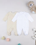 Prenatal Pack of 2 white/beige baby girl rompers Overall