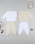 Prenatal Pack of 2 white/beige baby girl outfits Outdoor Set