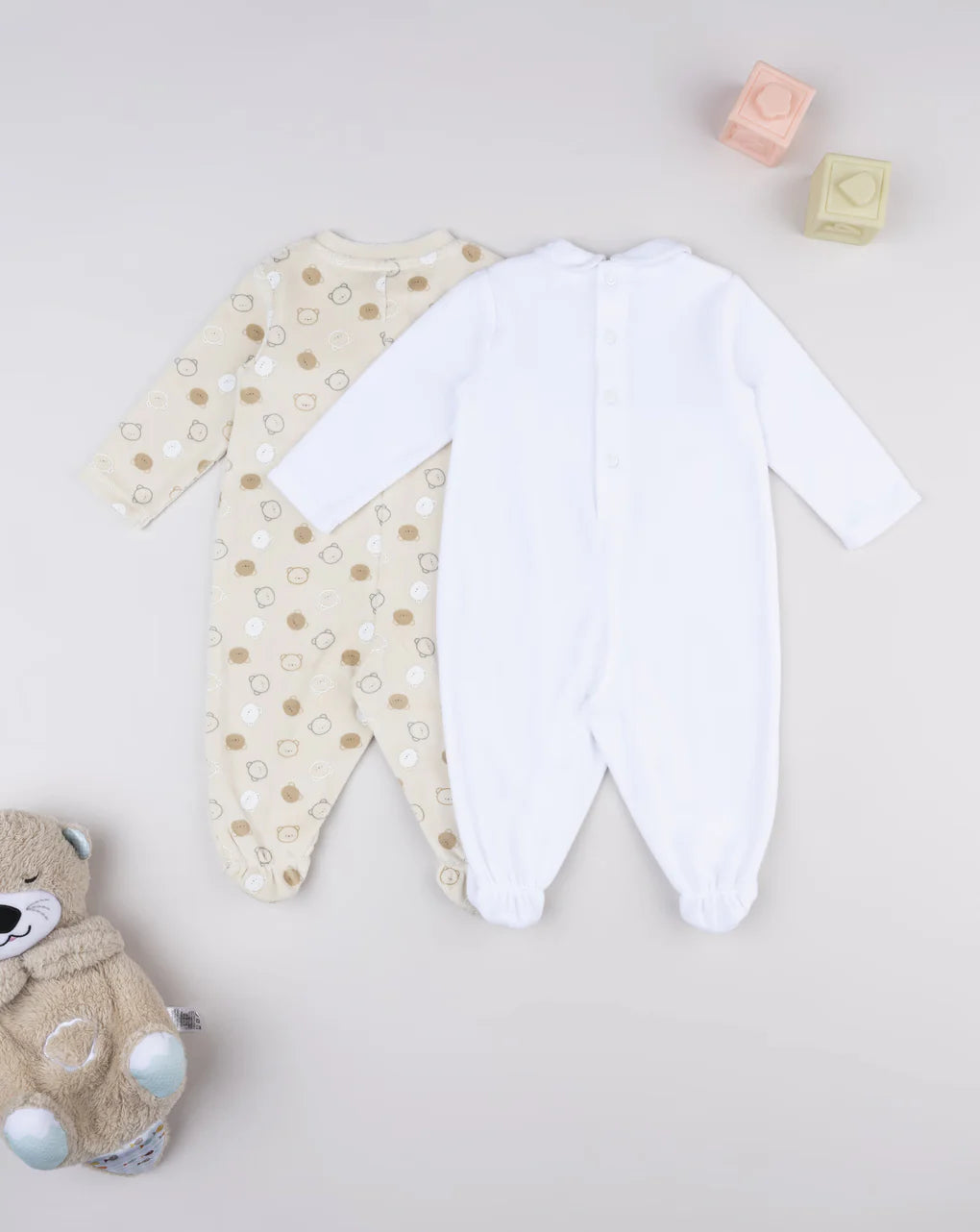Prenatal Pack of 2 yellow/white baby rompers Overall