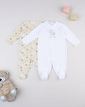 Prenatal Pack of 2 yellow/white baby rompers Overall