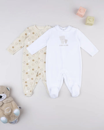 Prenatal Pack of 2 yellow/white baby rompers Overall