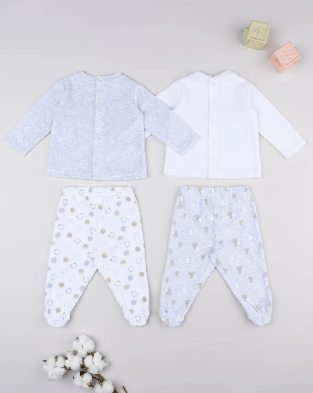 Prenatal Pack of 2 newborn outfits, white/grey Outdoor Set