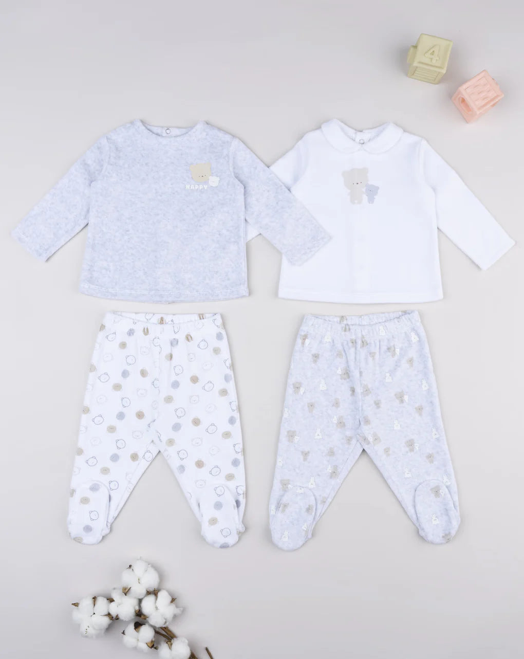 Prenatal Pack of 2 newborn outfits, white/grey Outdoor Set