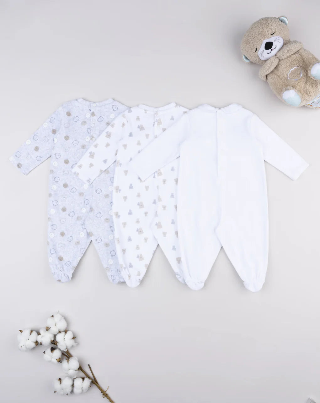 Prenatal Pack of 3 baby bear onesies - layette Overall