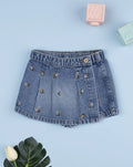 Prenatal Girl's denim culottes with flowers Short