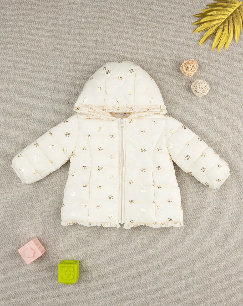 Prenatal Cream jacket for girls with allover Light Jacket