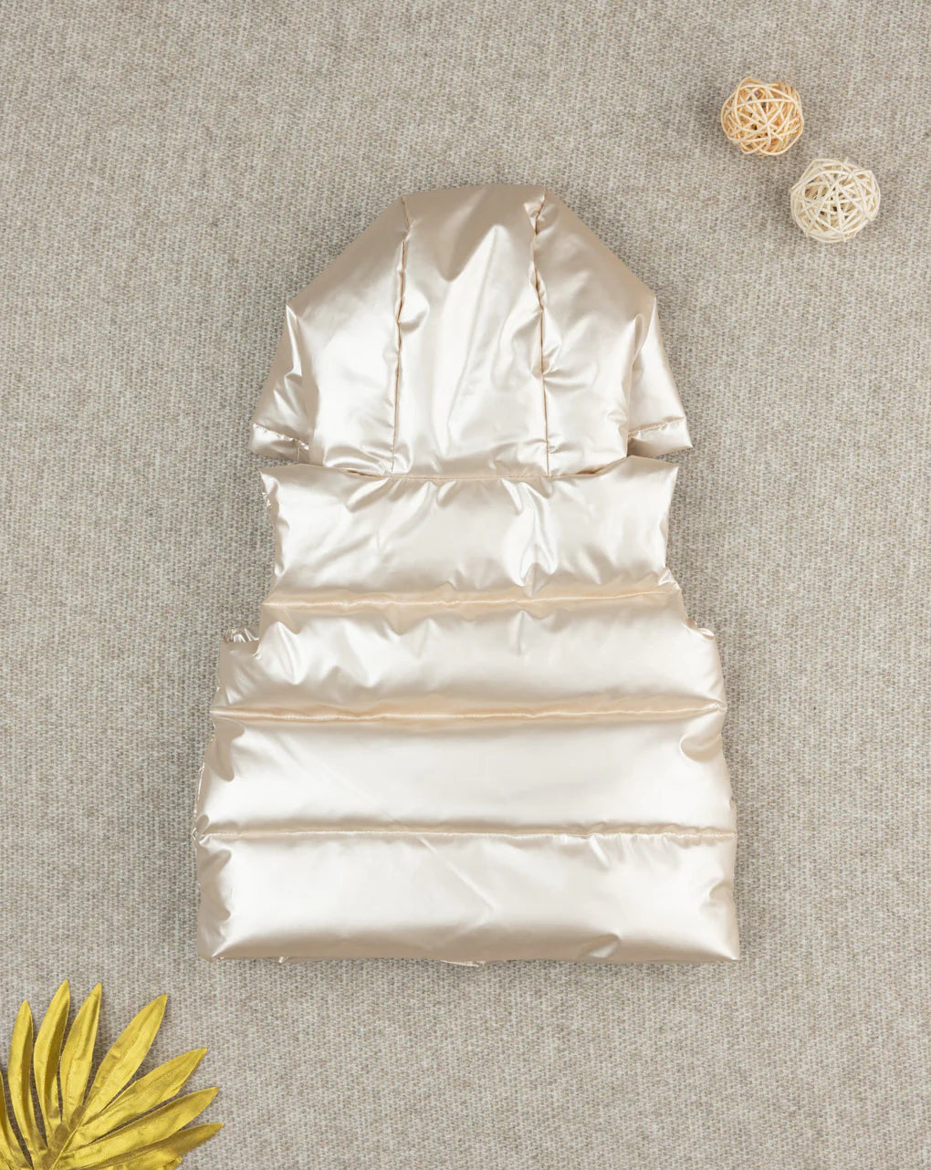 Prenatal Gold padded vest for girls Hooded Jacket