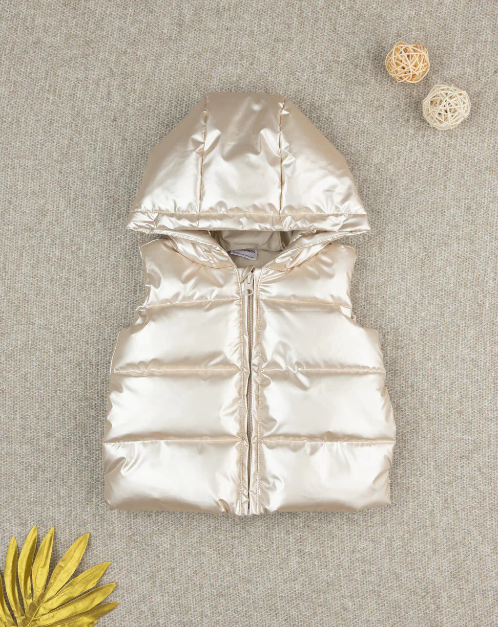 Prenatal Gold padded vest for girls Hooded Jacket